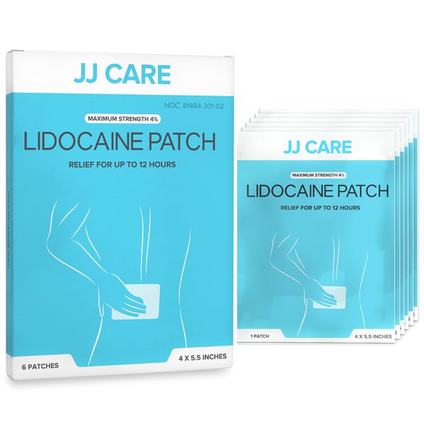 JJ CARE Lidocaine Patches Pack of 6 Lidocaine Patches Maximum