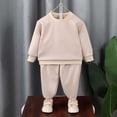 thumbnail image 2 of SGMVNU Toddler Girls Boys Clothes Kids Outfits Shirts Sets Size 90 Baby Autumn Winter Sweatshirts Pants Outfit Suit Children Clothing Set Khaki, 2 of 9
