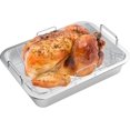 thumbnail image 3 of onlyfire Roasting Pan with U-Rack - Stainless Steel Barbecue Bakeware Roaster, 16 Inch Rectangular Turkey Roaster Lasagna Pan for Roasting Turkey, Chicken, Meat & Vegetables, Oven Safe, 3 of 8