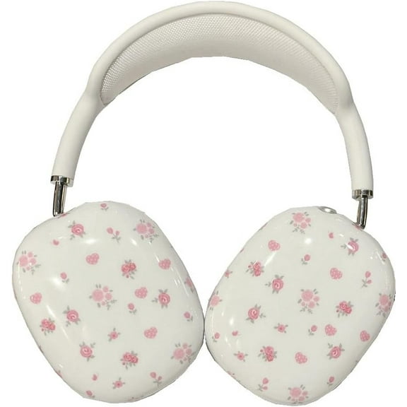 Headphones Cover for AirPods Max,Pink Flower Shockproof Protective Earmuffs Case,Anti Scratch Headset Shell for Girls Boys
