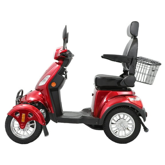 All Terrain Mobility Scooters for Seniors & Adults 500lbs Capacity - Electric Powered Wheelchair Device - 600W Heavy Duty Medical Mobility Scooter for Travel, Elderly-Full LED Lighting- Red