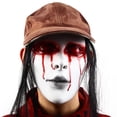 thumbnail image 1 of Máscara de terror con mueca pálida, sangre y lágrimas, disfraz de Halloween, fiesta, accesorios de disfraz de terror complicados, 1 of 5