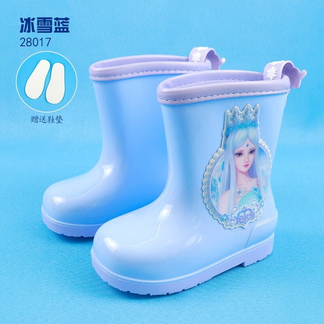 Serie de princesas de dibujos animados de Disney, zapatos de lluvia para niñas y bebés, bonitos zapatos de lluvia de dibujos animados, Boots180-Insole 17,5 CM Gao Jinjia LED