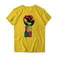 thumbnail image 4 of DDAPJ pyju Black History Month T-shirts for Women Short Sleeve African American Country Celebration Tee Shirts Color Block Printed Casual Round Neck Tee Tops Yellow XXL, 4 of 5