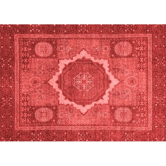 Ahgly Company Indoor Rectangle Abstract Red Modern Area Rugs, 2' x 4'