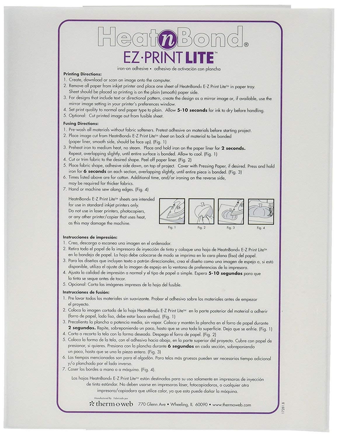 HeatnBond EZ Print Featherlite Iron On Adhesive 8.5X11 10 Pkg