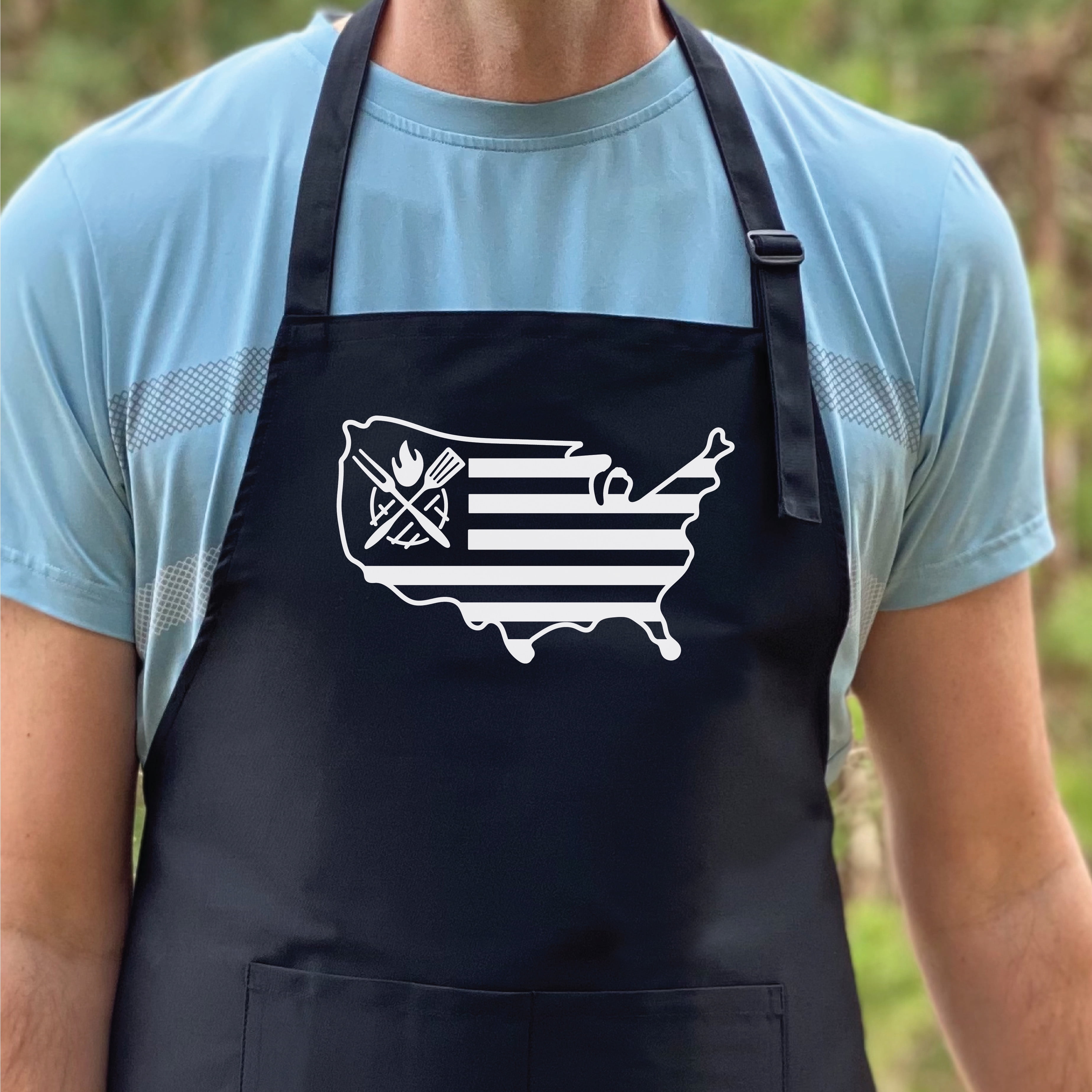 GuyAprons USA Grilling Tools Apron, Apron for Men, BBQ Grill Apron, Apron for Dad, USA Apron