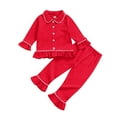 thumbnail image 1 of Kmbangi Baby Girl Pajamas Long Sleeve Ruffle  Tops + Pants, 1 of 7