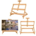 thumbnail image 1 of Chevalet de Bureau de Studio à Cadre en H, Chevalet de Table en Bois de Hêtre Ajustable pour Peinture sur Toile, Tient une Toile jusqu'à 21 Pouces, 1 of 9