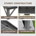 thumbnail image 5 of Miekor Furniture 8'x 8' Lean to Gazebo with Upgraded Drainage System, Wall Mounted Gazebo Hardtop Galvanized Steel Sloping Roof for Patio Deck Backyard Lawn Party(Gray) 89696, 5 of 9