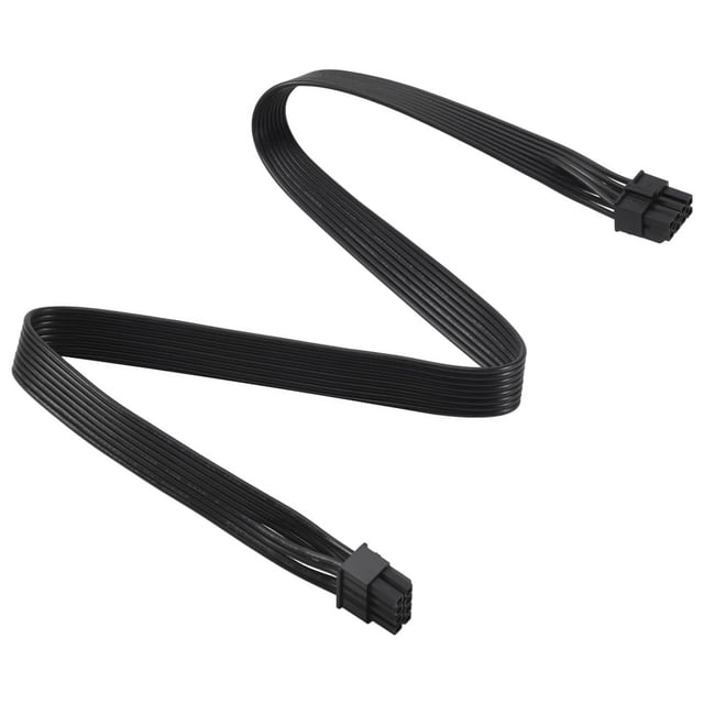 cpu de 8 pines una 4 + atx cable fuente alimentación para y así sucesivamente modular Cable CPU 8 pines macho a 4+4 EPS/ATX, 60 cm (23.6"), cable plano negro plano 18 AWG UL1007 con conectores macho de 8 pines en ambos extremos; compatible solo con puerto CPU ATX de 8 pines, no para GPUs. A menudo usado para extender alimentación CPU en fuentes modulares durante ensamblaje.