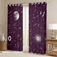 thumbnail image 2 of jejeloiu Galaxy Starry Sky Curtains Pack of 2 (42x84 Each),Constellation Pattern Curtains Blackout,Purple White Bedroom Curtains For Girls Kids,Microfiber Bedroom Decor, 2 of 6