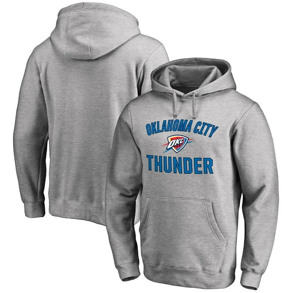 Men's Ash Oklahoma City Thunder Victory Arch Pullover Hoodie