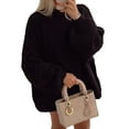 thumbnail image 1 of Suéteres de Cuello Alto de Gran Tamaño para Mujer, Jerseys de Punto Grueso de Larga, Ropa de Moda de Invierno, Otoño Negro S, 1 of 7