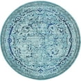 thumbnail image 2 of Rugs.com Fleur Collection Rug – 8' Round Light Blue Medium-Pile Rug Perfect For Kitchens, Dining Rooms, 2 of 9