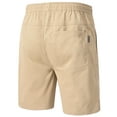thumbnail image 2 of Mens Casual Shorts Cotton Drawstring Summer Beach Stretch Twill Chino Golf Shorts Whit Zipper Pockets Khaki 40, 2 of 6