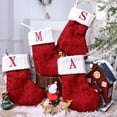 thumbnail image 3 of Vnanda Christmas Letter Stockings Soft Plush Monogram Xmas Rustic Personalized Stocking Embroidered Decoration for Decor, 3 of 9