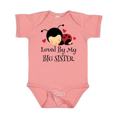

Inktastic Little Sister Ladybug Girls Baby Bodysuit