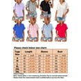 thumbnail image 2 of Frontwalk Women Short Sleeve Summer Tshirts V Neck Buttons Down Linen Shirts Dailywear Casual Loose Plain Tops with Pocket, 2 of 2