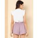 thumbnail image 5 of Allegra K Pantalones Cortos Con Cintura Alta Lazo Elástico Verano De Playa Para Mujer Lavanda XS, 5 of 6