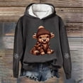 thumbnail image 2 of Cow Flannel Hoodie Western Print Pullover Cozy Sweatshirt for Holiday Festive Outfit, 2 of 3