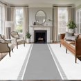 thumbnail image 2 of 6x9 Area Rugs, Gray Solid Color Texture Non-Skid Rubber Backing Large Rectangle Rugs - Living Room Bedroom Home Office, Simple Grey Stripes Indoor Floor Mat Carpets Washable Rug, 2 of 9