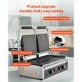 thumbnail image 3 of KFFKFF Commercial Panini Grill, 3600W Electric Sandwich Panini Maker, Stainless Steel Double Sandwichs Press with Handle and Temp Control, 3 of 9