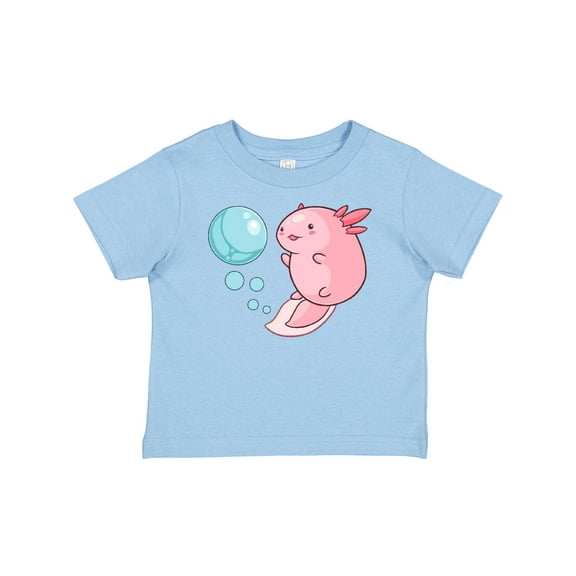 Inktastic Cute Axolotl and Bubbles in Heart Shape Boys or Girls Baby T-Shirt