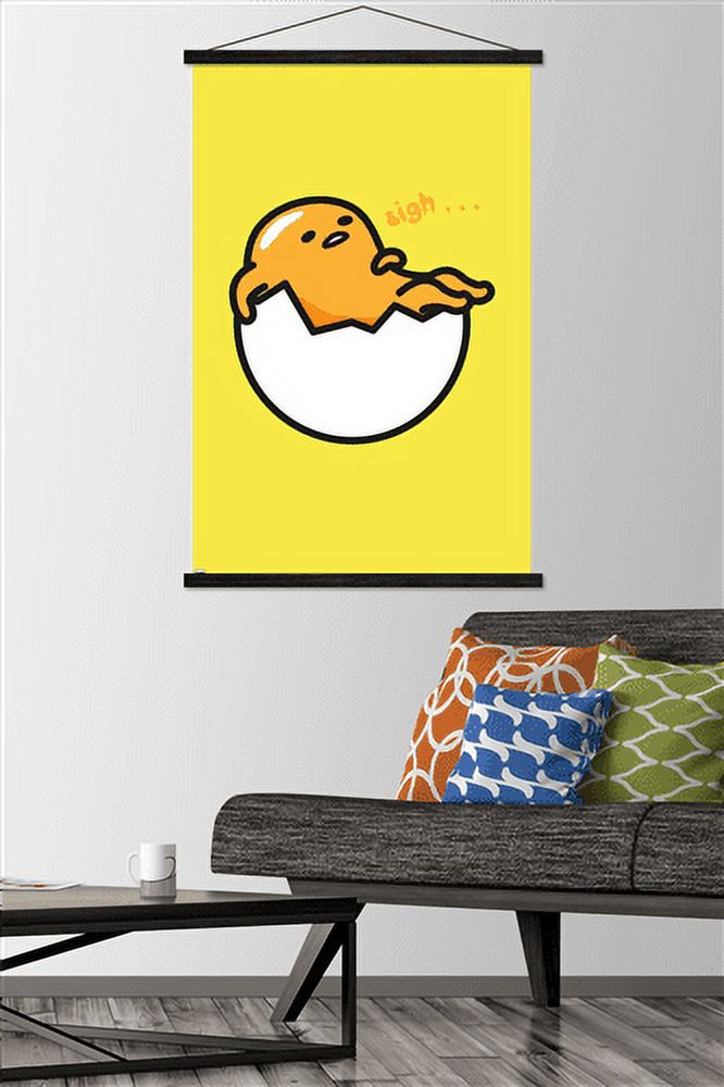 Gudetama - Sigh Wall Poster with Magnetic Frame, 22.375" x 34"