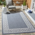 thumbnail image 3 of SAFAVIEH Machine Washable Rug Indoor/Outdoor Bermuda Collection - Bermuda Isidora Geometric Machine Washable Indoor/Outdoor Area Rug, Dark Blue/Ivory, 3' x 5', 3 of 11