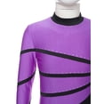 thumbnail image 6 of Sinleey Kids Girls Color-Block Gymnastics Leotard Long Sleeve Dance Jumpsuit Figure Ice Skating Purple 12, 6 of 7