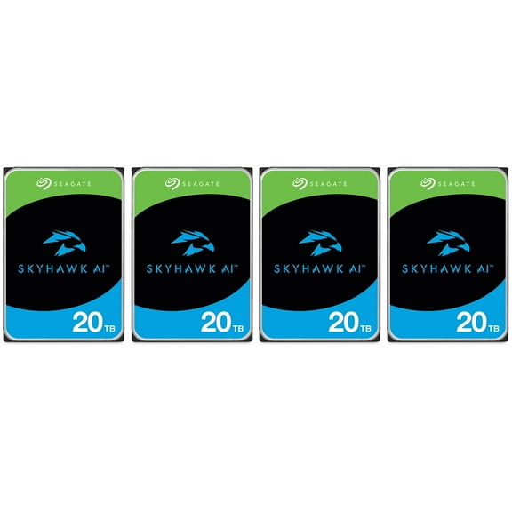 Seagate Skyhawk AI 20TB Video Internal Hard Drive HDD 3.5 Inch SATA 6Gb/s 512MB Cache 4pk