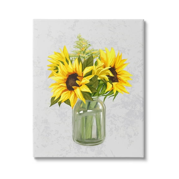 Stupell Industries Yellow Sunflower Blossoms Bouquet Blooming Country Petals Graphic Art Gallery Wrapped Canvas Print Wall Art, Design by Ziwei Li