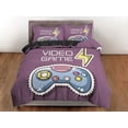 thumbnail image 3 of Ropa de cama videojuego funda nórdica malva morado, juego de cama regalo novio gamer, 3 of 4