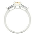 thumbnail image 4 of 1.5 ct Emerald Cut Natural Morganite Three-Stone Engagement Ring for Women in 18K White Gold, 4 of 5