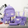 thumbnail image 2 of 5 pcs Campus Bag with Pencil Case Anti Scratch for Traveling Work (Black), 2 of 10