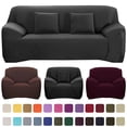thumbnail image 2 of Solid Color Sofa Covers for Living Room Stretch Seat Couch Covers Couch Cover Loveseat Funiture All Warp Towel Slipcovers My Lux Decor Round, 2 of 20