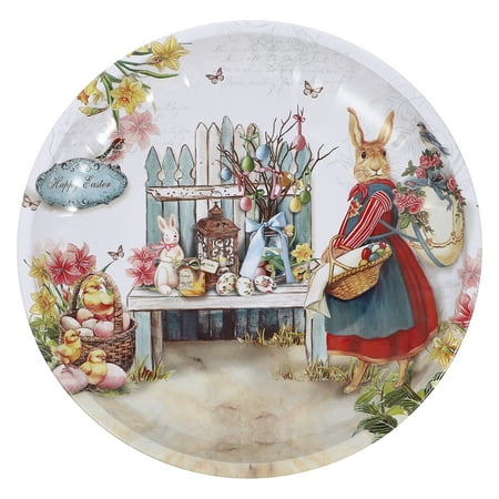 

Frcolor Plate Easter Tray Serving Fruit Dish Rabbit Dessert Bunny Snacks Dinner Salad Candy Display Food Cupcake Holder Cake