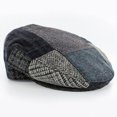 thumbnail image 2 of Mucros Weavers Irish Tweed Cap Patchwork Blue & Grey 100% Wool Tweed Made in Ireland, 2 of 3