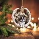 thumbnail image 4 of Adornos navideños acrílicos de 2 piezas | Juego de colgantes estereoscópicos de niña y perro 2026 | Adornos colgantes ligeros y duraderos | Decoración personalizada para árbol, corona y guirnalda, 4 of 5