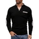 thumbnail image 2 of pstuiky camisa de manga larga para hombre, Blusa/camiseta informal y moderna de color liso con cuello en V, manga larga y bolsillos abotonados para hombre Tops de hombre m, 2 of 9