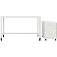 thumbnail image 1 of Scranton & Co Home Office Metal Desk and Storage Set in White, 1 of 11