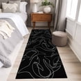 thumbnail image 4 of Black Shark 2'x6' Runner Rugs for Hallway Kitchen Bedside Non Slip Washable, Black White Line Abstract Art Entryway Rug Runners with Rubber Backing, Long Carpet Runner for Laundry Room, 4 of 8
