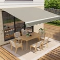 thumbnail image 2 of Danolapsi 10x8Ft Retractable Awning, Manual Awnings for Patio, Sun Shade Patio Awning with Crank Handle, Aluminum Frame, 280g Polyester Fabric, for Deck, Balcony, Yard, 2 of 7