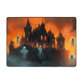thumbnail image 3 of Halloween Shaggy Rugs for Living Room, Halloween Flame Castle Ghost A Area Rug for Bedroom, Non Slip Carpet Floor Cover Mat, Washable Rug Kids Room Nursery Halloween Decor 80x58in, 3 of 5