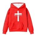 thumbnail image 1 of PMVFHDE Chandails à Capuche et Chandails en Molleton pour Filles - Chandail Chaud pour Activités Extérieures avec Capuche Confortable et Poche pour Âges 4 à 14 - pour Tenue Décontractée Rouge, 8-9 Ans, 1 of 4