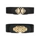 thumbnail image 1 of Cinturones elásticos anchos para mujeres INSPIRE CHIC con hebilla de metal, cinturones elásticos para vestido 67cm/26.38" y 67cm/26.38" en forma de nudo negro y forma ovalada negra, 1 of 7