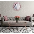 thumbnail image 4 of 24" Blush/Rose Gold Mosaic Framed Wall Mirror, Round Crackled Glass Mosaic Wall Mirror by DecorShore, 4 of 5