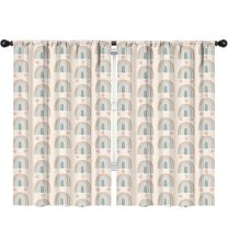 Blackout Kids Curtains,Beige Boho Bohemia Rainbows Hearts Pattern Childrens Insulated Curtains Set Of 2,Bedroom Essentials,Toddler Room Decor 52x84in(132x213cm)