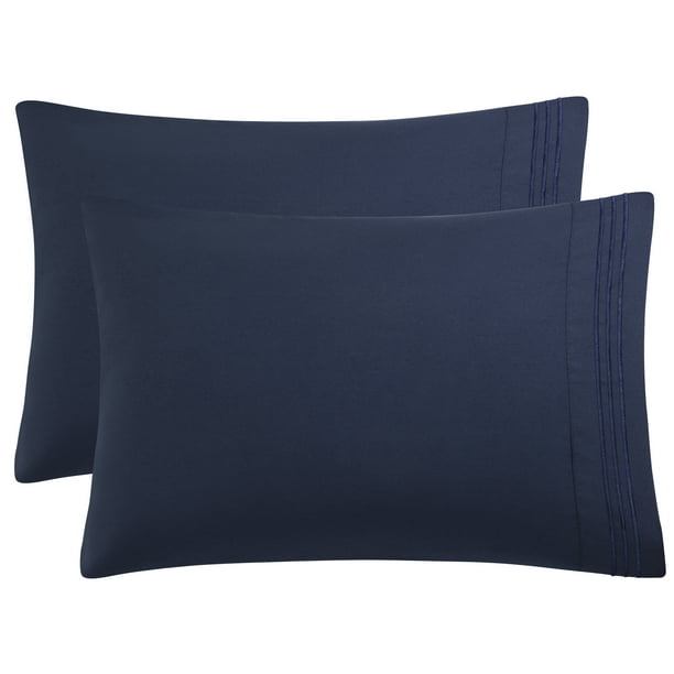 Juego de 2 Suaves Transpirables Fundas Almohadas con Bordado sin Cremallera